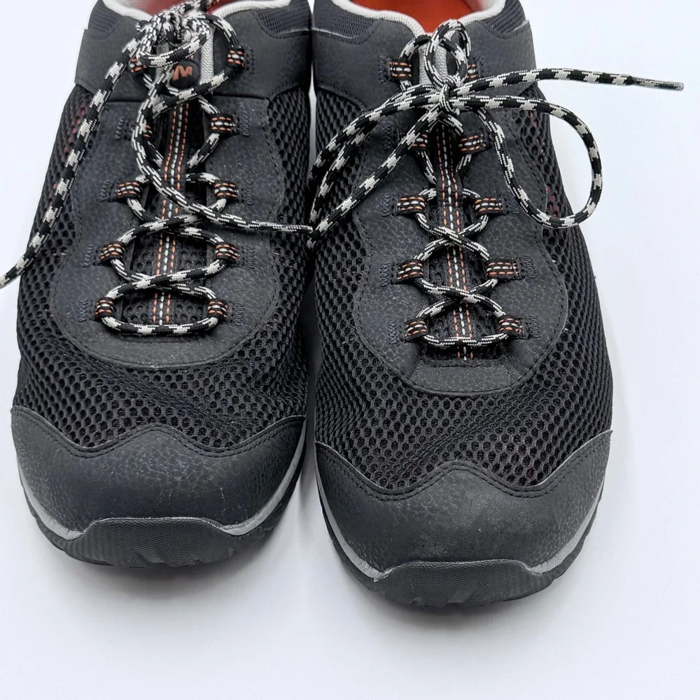 Merrell Mens J289763C Hiking Shoes Black Grey Orange Mesh Trail Sneakers Size 15